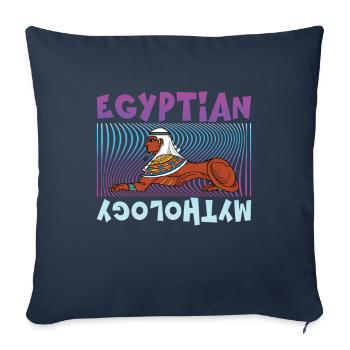 Mythologie égyptienne Dieux égyptiens - Housse de coussin décorative 45 x 45 cm - bleu marine - Devant