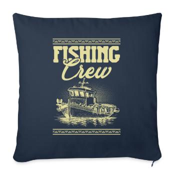 Équipage de pêche - Housse de coussin décorative 45 x 45 cm - bleu marine - Devant