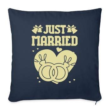 Juste marié - Housse de coussin décorative 45 x 45 cm - bleu marine - Devant