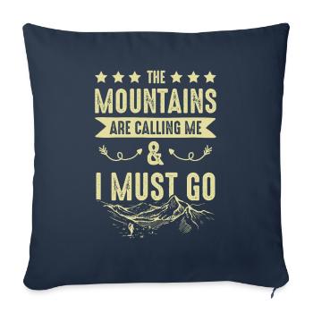 Mountains are Calling - Sofa pillowcase 17,3'' x 17,3'' (45 x 45 cm) - navy - Front