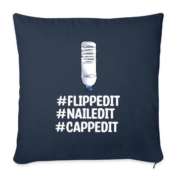 Water Bottle Flipping Flaschendrehen - Sofakissenbezug 45 x 45 cm - Navy - Vorne