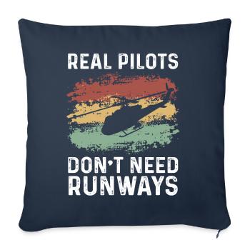 Helicopter Pilot Gift - Sofa pillowcase 17,3'' x 17,3'' (45 x 45 cm) - navy - Front