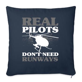 Helicopter Pilot Gift - Sofa pillowcase 17,3'' x 17,3'' (45 x 45 cm) - navy - Front