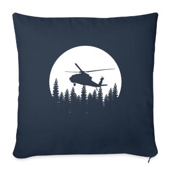 Retro Helicopter - Sofa pillowcase 17,3'' x 17,3'' (45 x 45 cm) - navy - Front