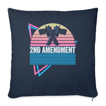 2. Amendement rétro à la Constitution - Housse de coussin décorative 45 x 45 cm - bleu marine - Devant