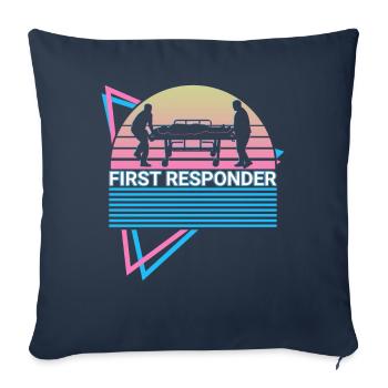 Rétro des premiers intervenants - Housse de coussin décorative 45 x 45 cm - bleu marine - Devant