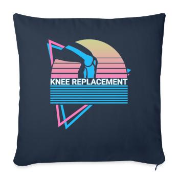 Remplacement du genou Retro Nouveau genou - Housse de coussin décorative 45 x 45 cm - bleu marine - Devant