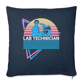Technicien de laboratoire Rétro - Housse de coussin décorative 45 x 45 cm - bleu marine - Devant