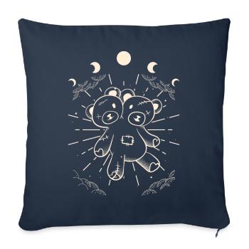 Kawaii Bear Moon Phases Gothic Two Headed Bear - Sofa pillowcase 17,3'' x 17,3'' (45 x 45 cm) - navy - Front