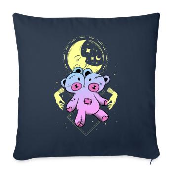 Kawaii Bear Pastel Goth Crescent Moon Gothic - Sofa pillowcase 17,3'' x 17,3'' (45 x 45 cm) - navy - Front
