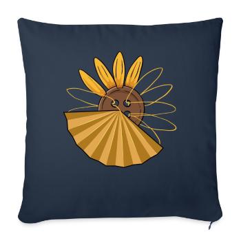 Avant Garde Aesthetic Sunflower Button Weirdcore - Sofa pillowcase 17,3'' x 17,3'' (45 x 45 cm) - navy - Front
