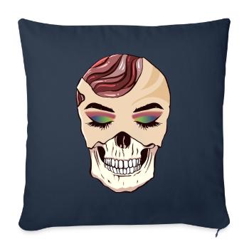 Avant Garde Aesthetic Gothic Skull Goth Hippie - Sofa pillowcase 17,3'' x 17,3'' (45 x 45 cm) - navy - Front