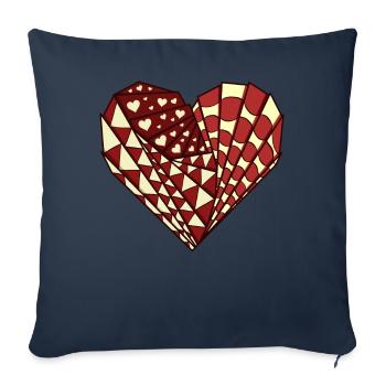 Avant Garde Aesthetic Heart Weirdcore Hippie - Sofa pillowcase 17,3'' x 17,3'' (45 x 45 cm) - navy - Front