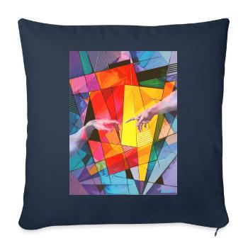 Avant Garde Aesthetic Creation Of Adam - Sofa pillowcase 17,3'' x 17,3'' (45 x 45 cm) - navy - Front