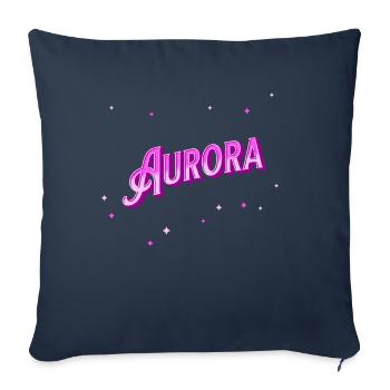 Aurora name personalized - Sofa pillowcase 17,3'' x 17,3'' (45 x 45 cm) - navy - Front