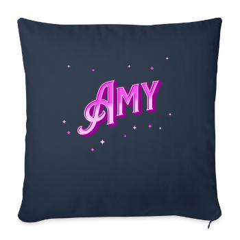 Amy name personalized - Sofa pillowcase 17,3'' x 17,3'' (45 x 45 cm) - navy - Front