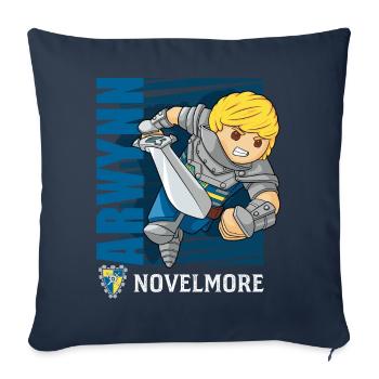 Playmobil Novelmore Caractère Arwynn - Housse de coussin décorative 45 x 45 cm - bleu marine - Devant