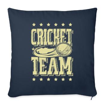 Équipe de cricket - Housse de coussin décorative 45 x 45 cm - bleu marine - Devant
