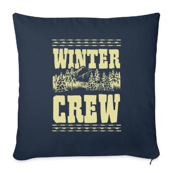 Équipage d’hiver - Housse de coussin décorative 45 x 45 cm - bleu marine - Devant