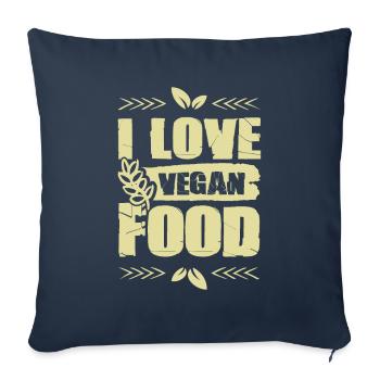 J’aime le végétalien - Housse de coussin décorative 45 x 45 cm - bleu marine - Devant