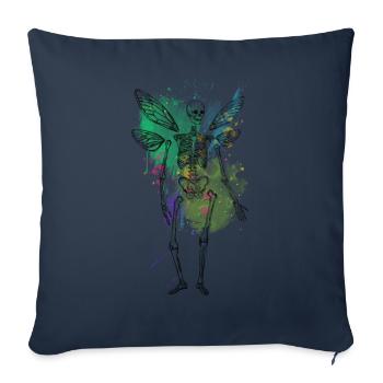 Art Academia Esthétique Squelette Fairycore - Housse de coussin décorative 45 x 45 cm - bleu marine - Devant
