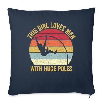 Drôle de saut à la perche avec énorme - Housse de coussin décorative 45 x 45 cm - bleu marine - Devant