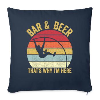 Lustiger Stabhochsprung Stabhochsprung Bar & Bier - Sofakissenbezug 45 x 45 cm - Navy - Vorne