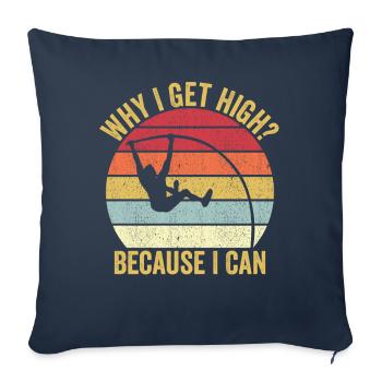 Drôle de saut à la perche de saut à la perche Pourquoi je High - Housse de coussin décorative 45 x 45 cm - bleu marine - Devant