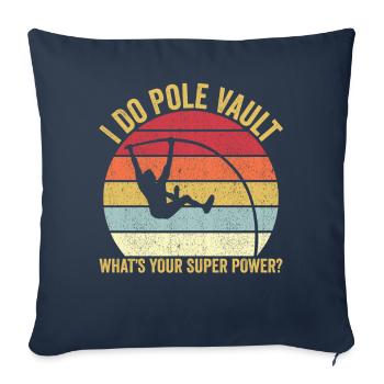 Saut à la perche amusant Saut à la perche - Housse de coussin décorative 45 x 45 cm - bleu marine - Devant