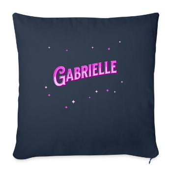 Le prénom de Gabrielle personnalisé - Housse de coussin décorative 45 x 45 cm - bleu marine - Devant