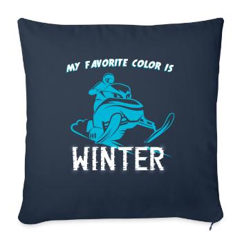Couleur préférée Schneemobil Motoneige - Housse de coussin décorative 45 x 45 cm - bleu marine - Devant