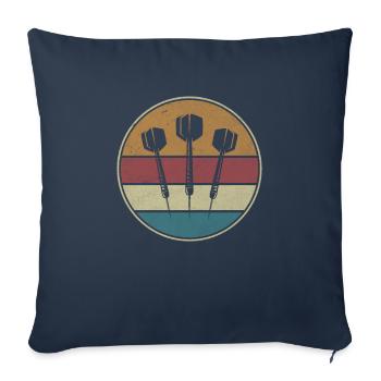 Vintage Darter Darts Player 3 Arrows Darts Cadeau - Housse de coussin décorative 45 x 45 cm - bleu marine - Devant