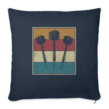 Vintage Darter Darts Player 3 Arrows Darts Cadeau - Housse de coussin décorative 45 x 45 cm - bleu marine - Devant