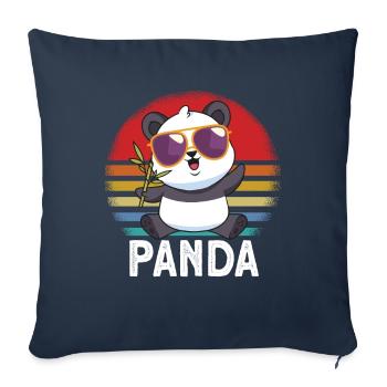 Lunettes de soleil Panda - Housse de coussin décorative 45 x 45 cm - bleu marine - Devant
