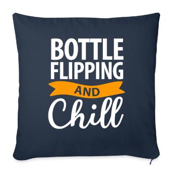 Water Bottel Flipping Geschenk Flaschendrehen - Sofakissenbezug 45 x 45 cm - Navy - Vorne