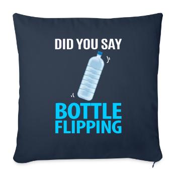 Water Bottel Flipping Geschenk Flaschendrehen - Sofakissenbezug 45 x 45 cm - Navy - Vorne