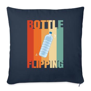 Water Bottel Flipping Geschenk Flaschendrehen - Sofakissenbezug 45 x 45 cm - Navy - Vorne