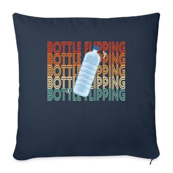Water Bottel Flipping Geschenk Flaschendrehen - Sofakissenbezug 45 x 45 cm - Navy - Vorne
