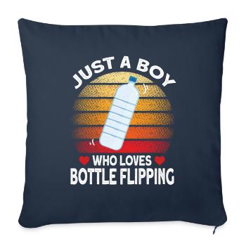 Water Bottel Flipping Geschenk Flaschendrehen - Sofakissenbezug 45 x 45 cm - Navy - Vorne
