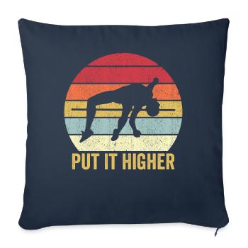 Drôle de saut à la perche saut à la perche mettez-le plus haut R - Housse de coussin décorative 45 x 45 cm - bleu marine - Devant