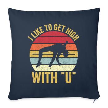 Saut à la perche amusant Saut à la perche - Housse de coussin décorative 45 x 45 cm - bleu marine - Devant