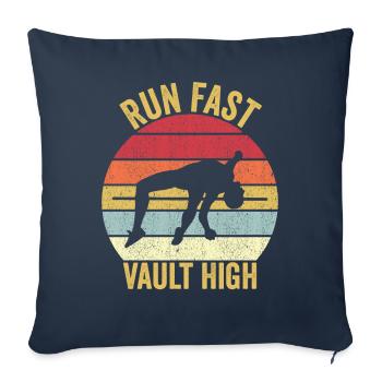 Fun Perle Vault Saut à la Perche Rapide - Housse de coussin décorative 45 x 45 cm - bleu marine - Devant