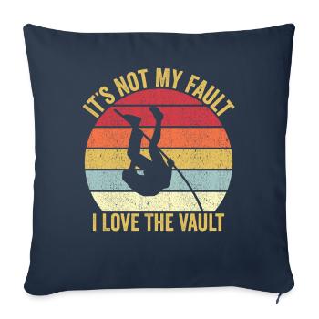 Drôle de saut à la perche saut à la perche J’adore le S - Housse de coussin décorative 45 x 45 cm - bleu marine - Devant