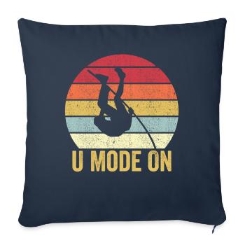 Drôle de saut à la perche Saut à la perche Mode U sur Ret - Housse de coussin décorative 45 x 45 cm - bleu marine - Devant