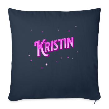 Kristin's name personalized - Sofa pillowcase 17,3'' x 17,3'' (45 x 45 cm) - navy - Front
