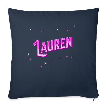 Lauren Namen personalisiert - Sofakissenbezug 45 x 45 cm - Navy - Vorne