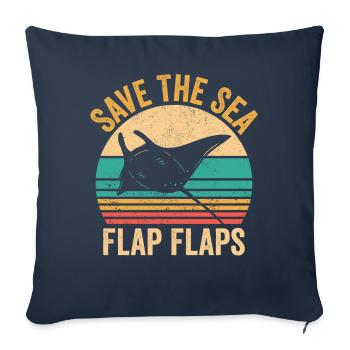 Funny Manta Rays Stingrays Save the Sea - Sofa pillowcase 17,3'' x 17,3'' (45 x 45 cm) - navy - Front