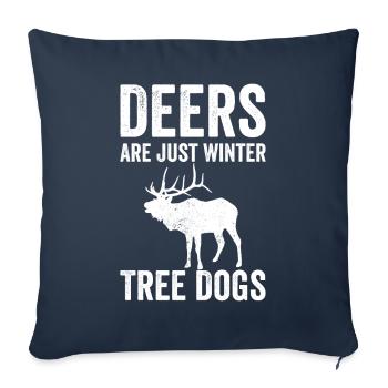 Funny deer are just winter tree dogs - Sofa pillowcase 17,3'' x 17,3'' (45 x 45 cm) - navy - Front