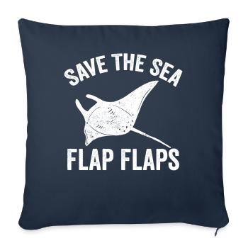 Funny Manta Rays Stingrays Save the Sea - Sofa pillowcase 17,3'' x 17,3'' (45 x 45 cm) - navy - Front