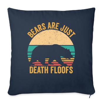 Les drôles d’ours ne sont que des nageurs de la mort rétro - Housse de coussin décorative 45 x 45 cm - bleu marine - Devant